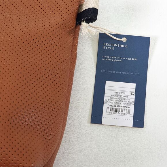 Universal Thread Winged Pouch Makeup Tote Bag Cognac Brown Medium Brand New NWT - Picture 5 of 9